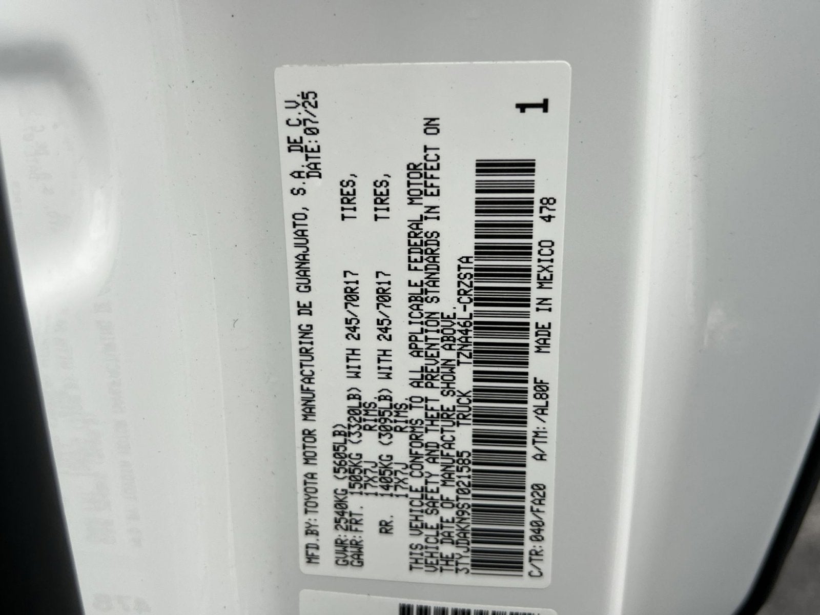 2025 Toyota Tacoma SR