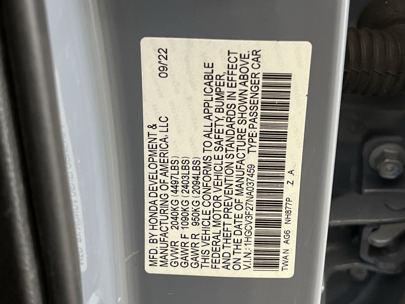 2022 Honda Accord Hybrid Sport