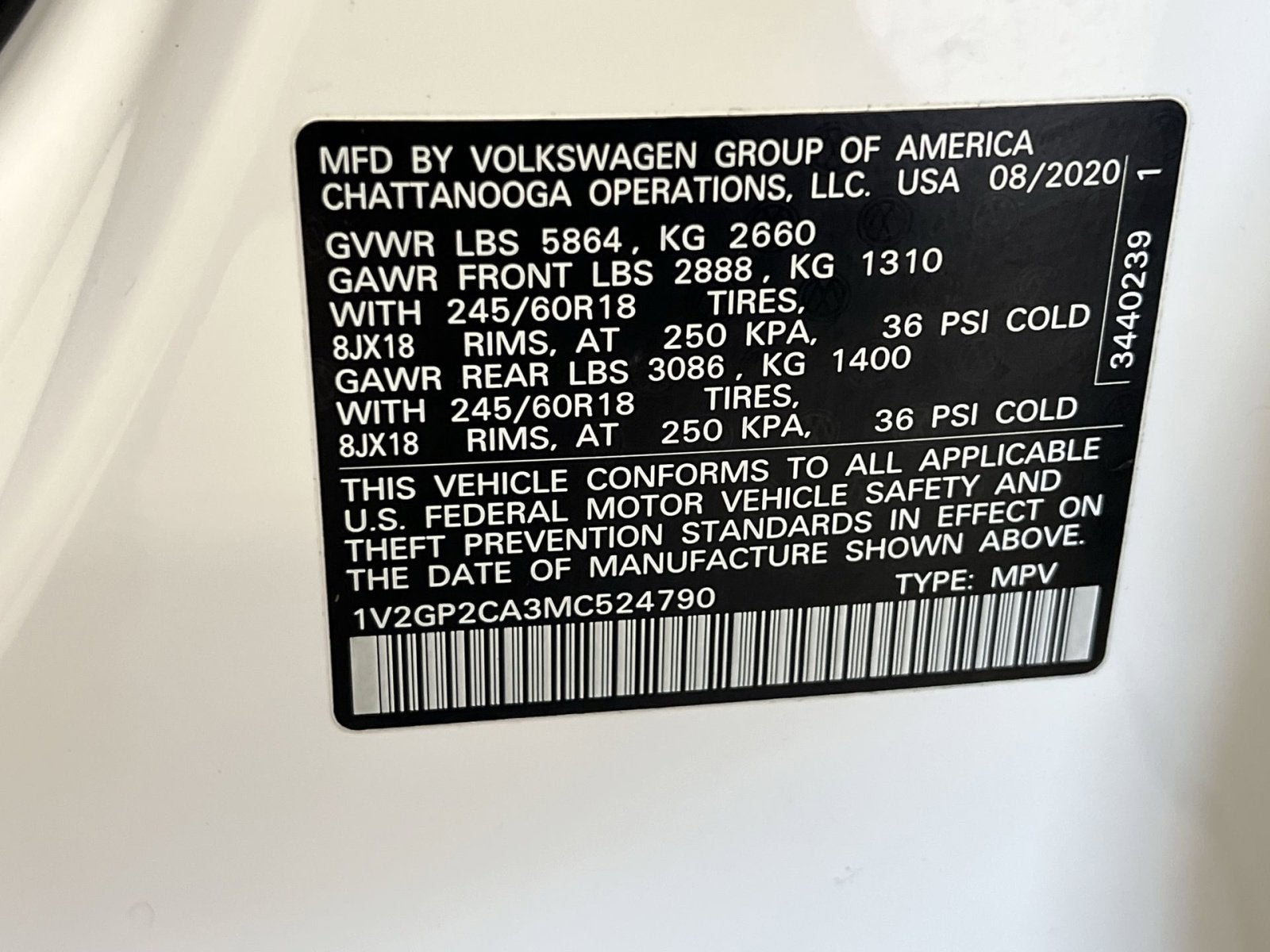 2021 Volkswagen Atlas 2.0T S