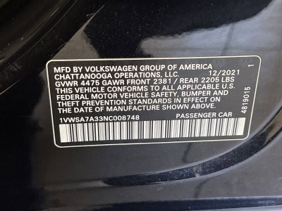 2022 Volkswagen Passat 2.0T SE