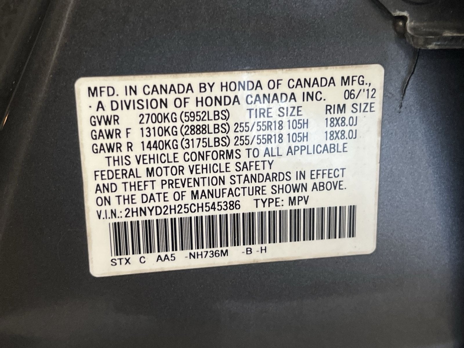 2012 Acura MDX 3.7L