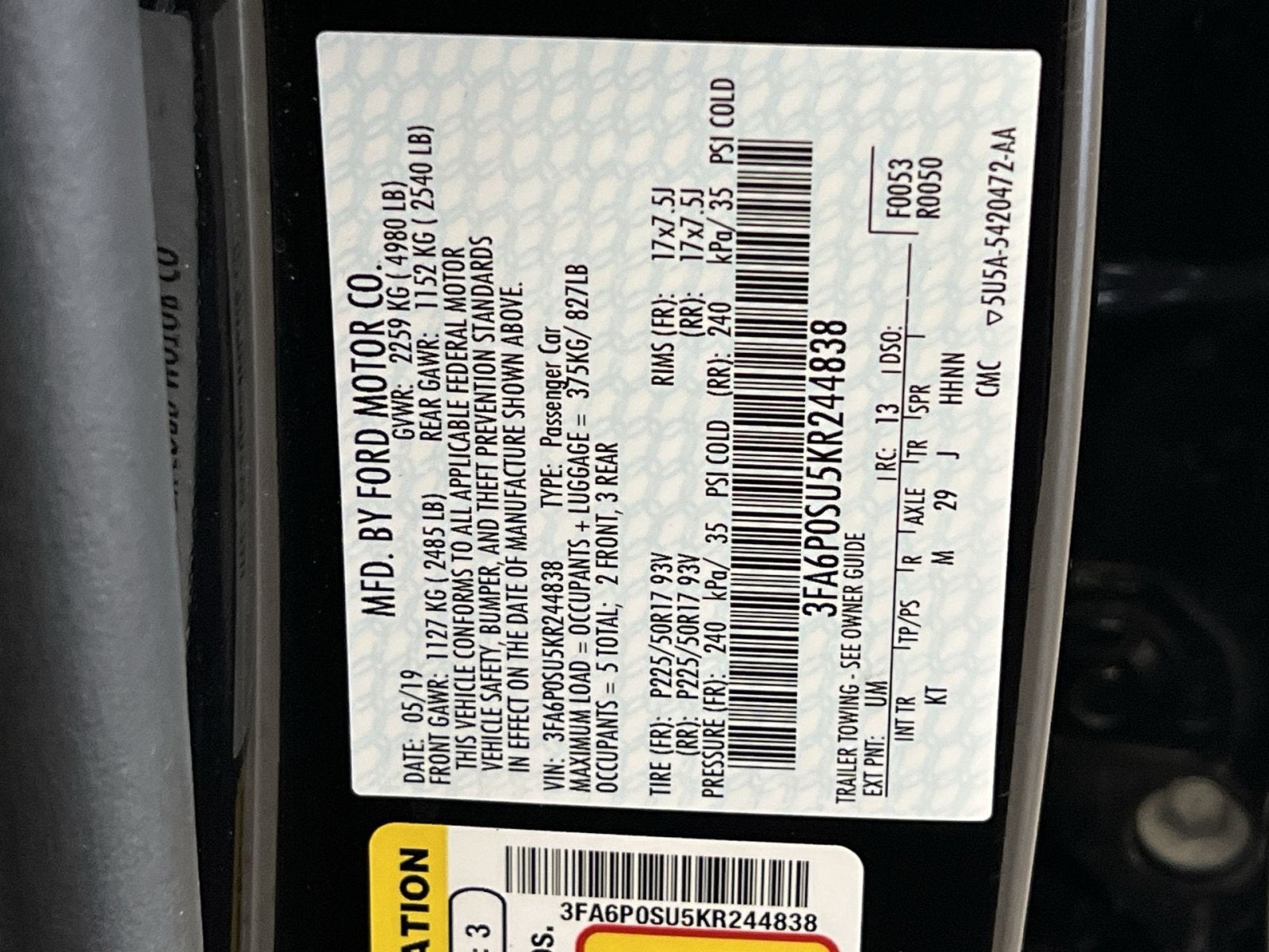 2019 Ford Fusion Energi Titanium