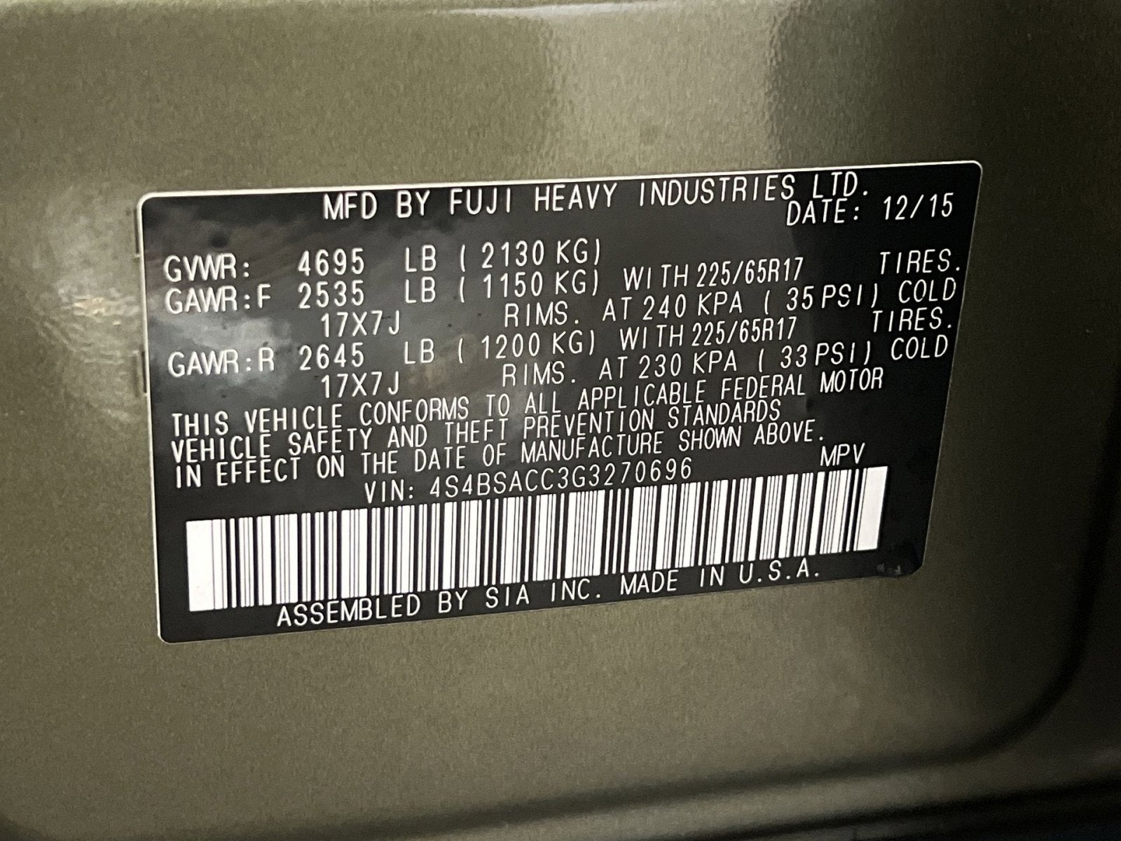 2016 Subaru Outback 2.5i Premium