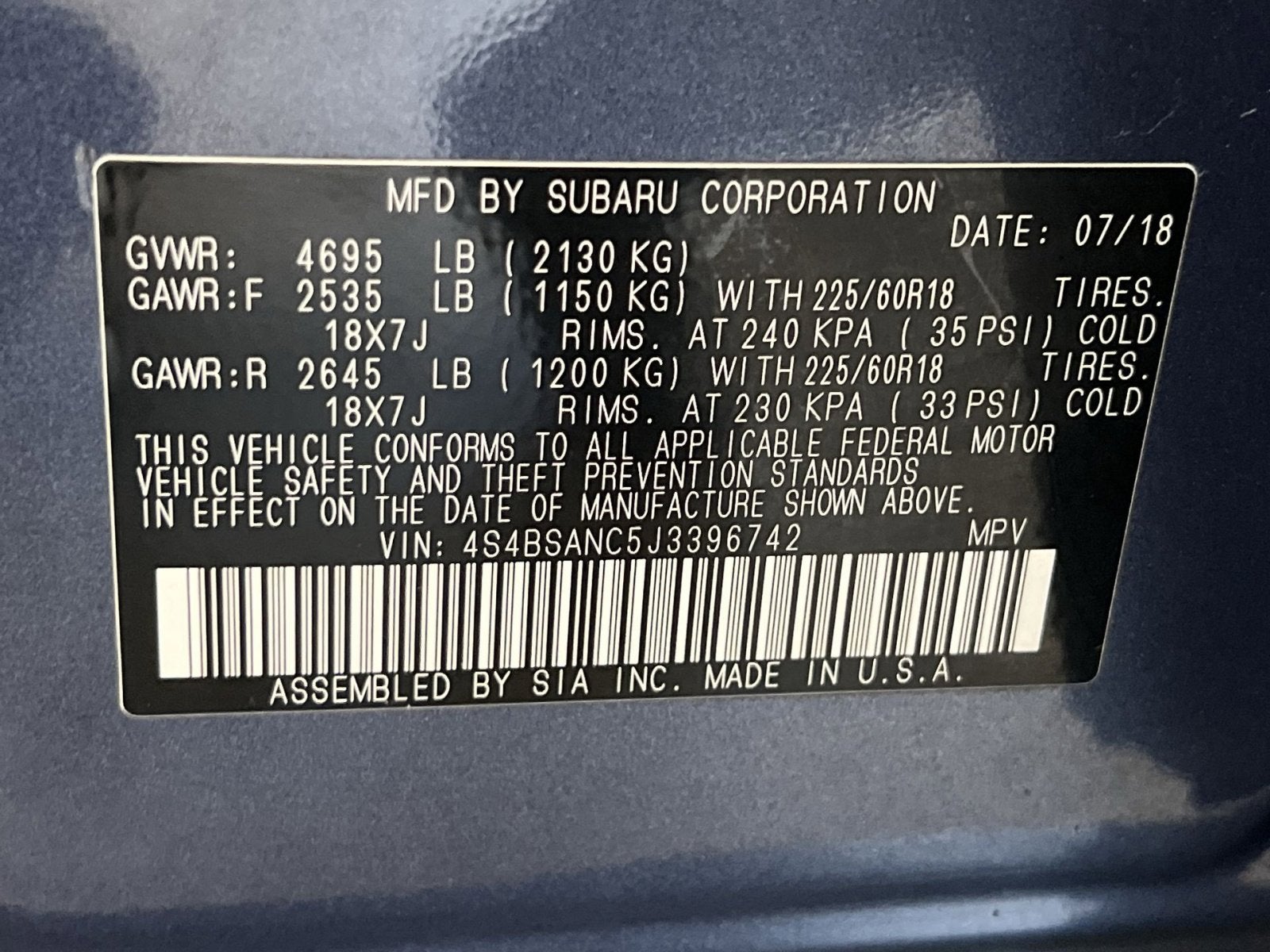 2018 Subaru Outback 2.5i