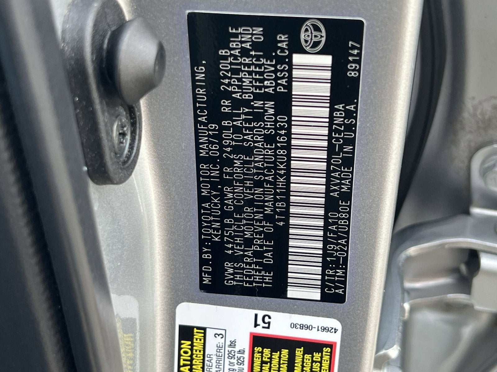 2019 Toyota Camry LE