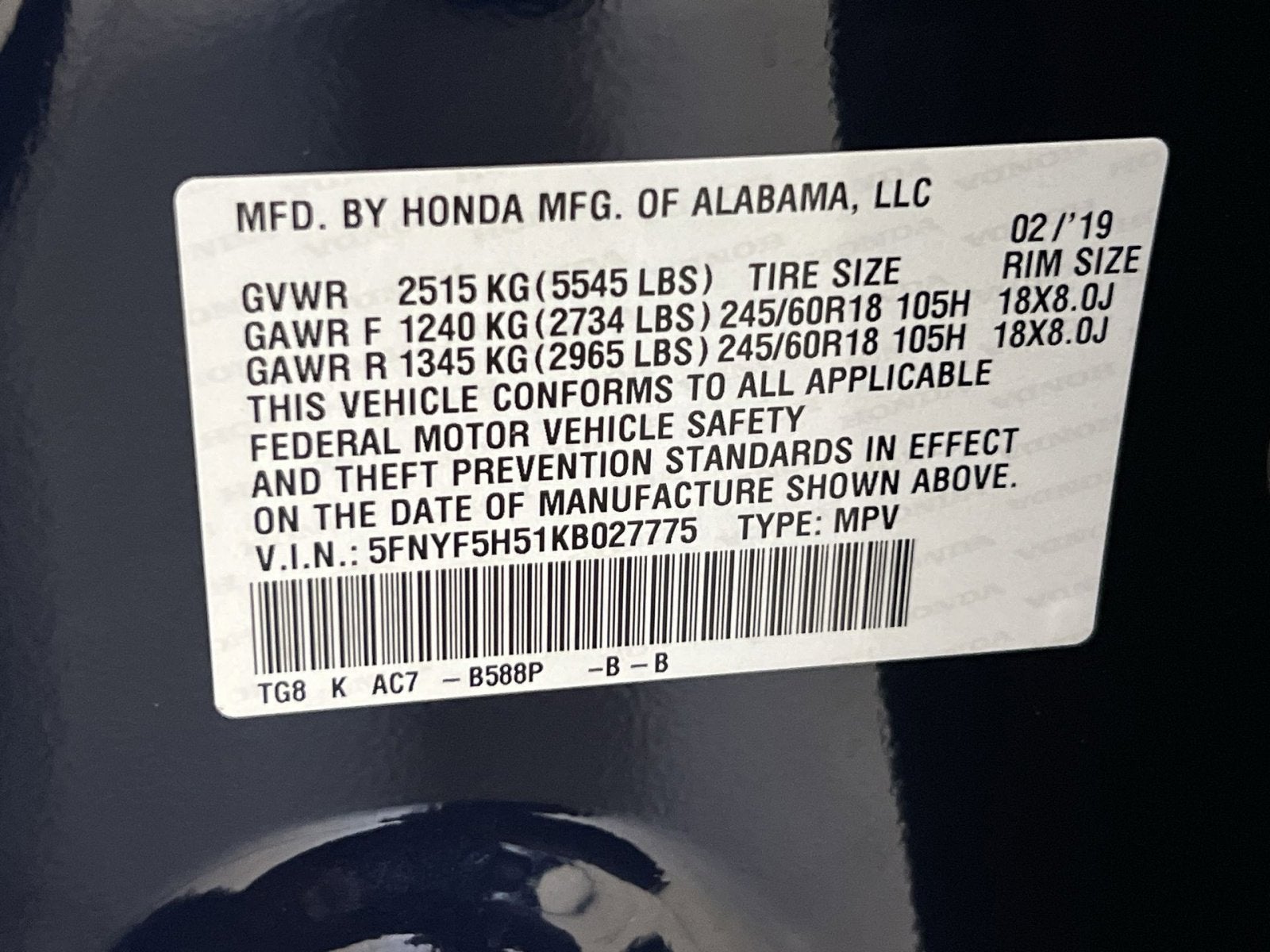 2019 Honda Pilot EX-L