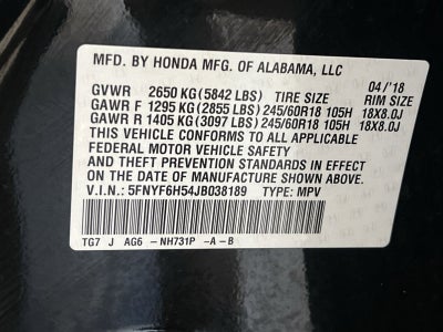 2018 Honda Pilot EX-L