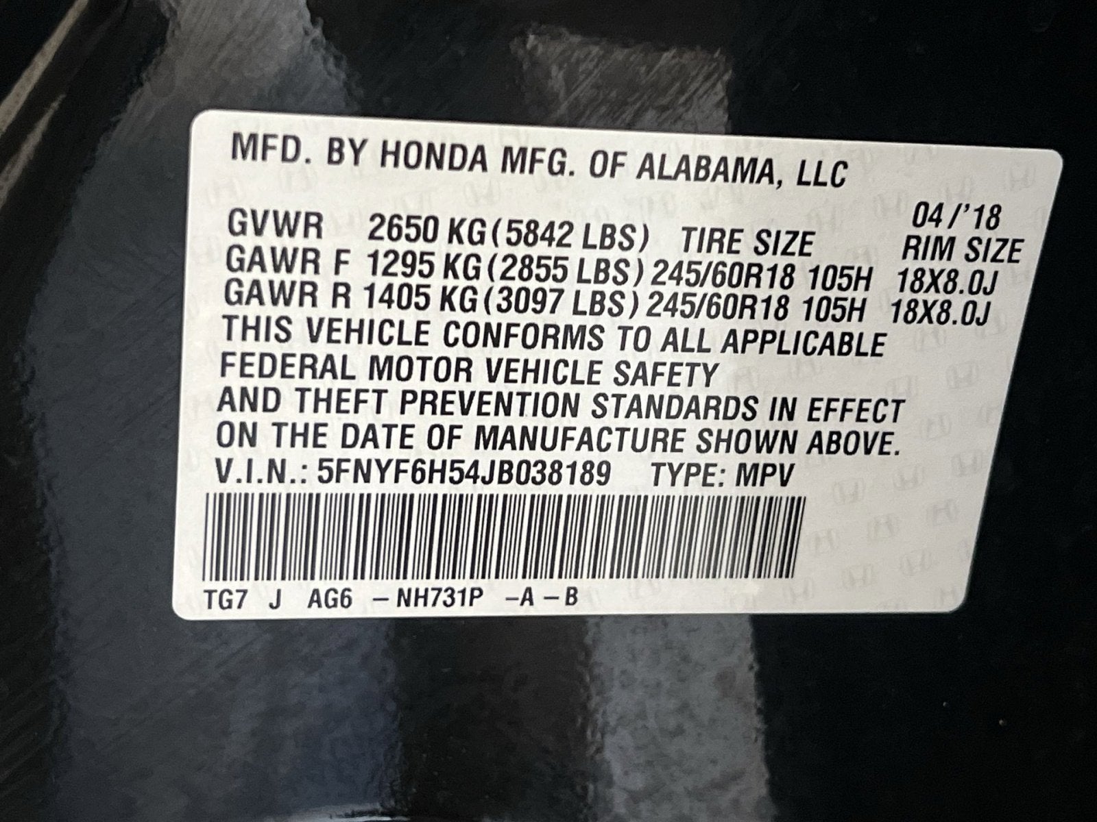 2018 Honda Pilot EX-L