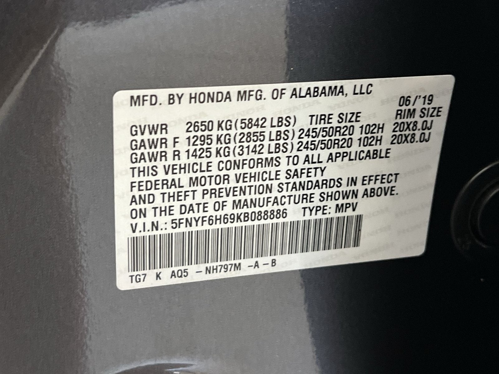 2019 Honda Pilot Touring