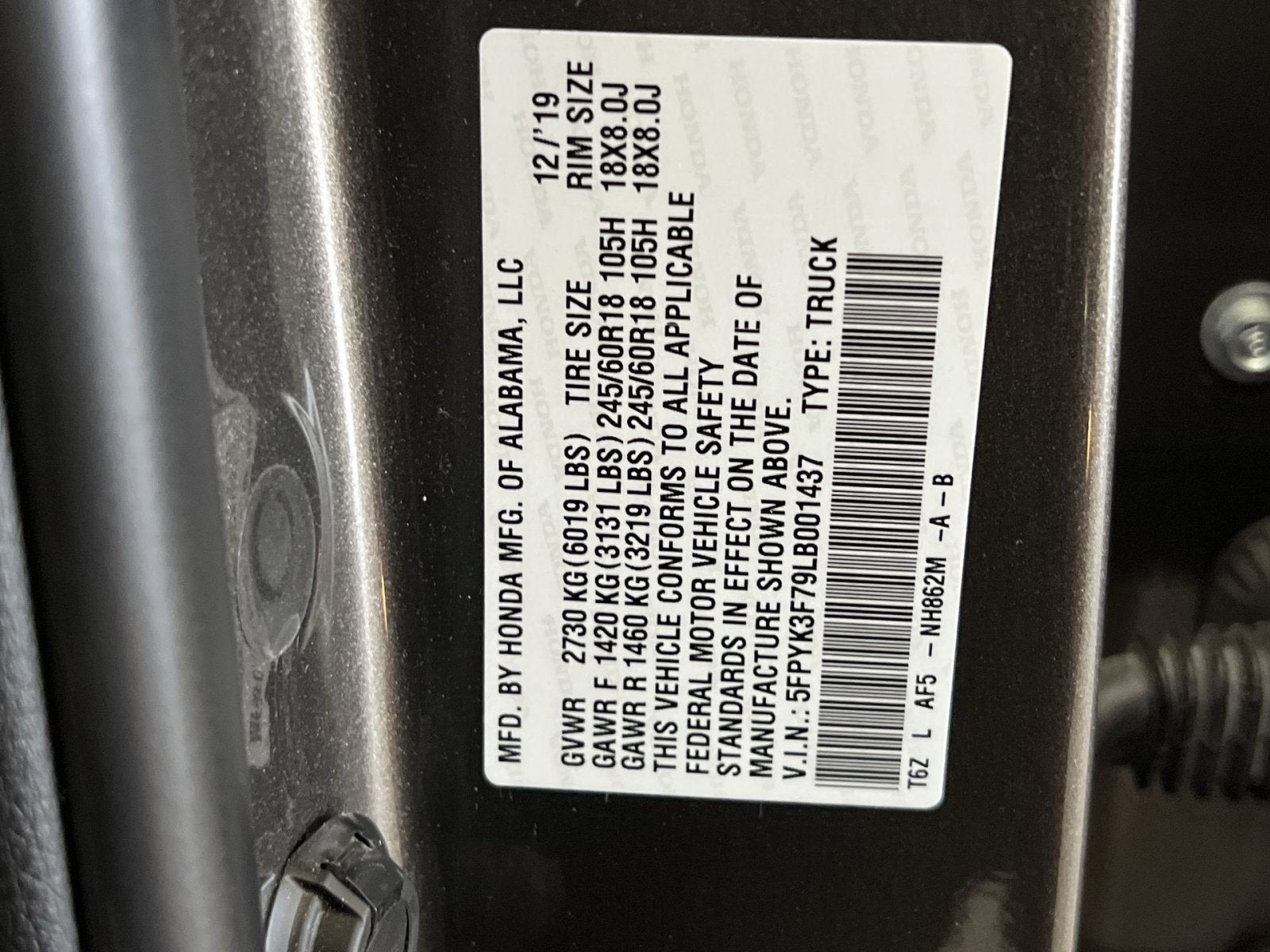 2020 Honda Ridgeline RTL-E