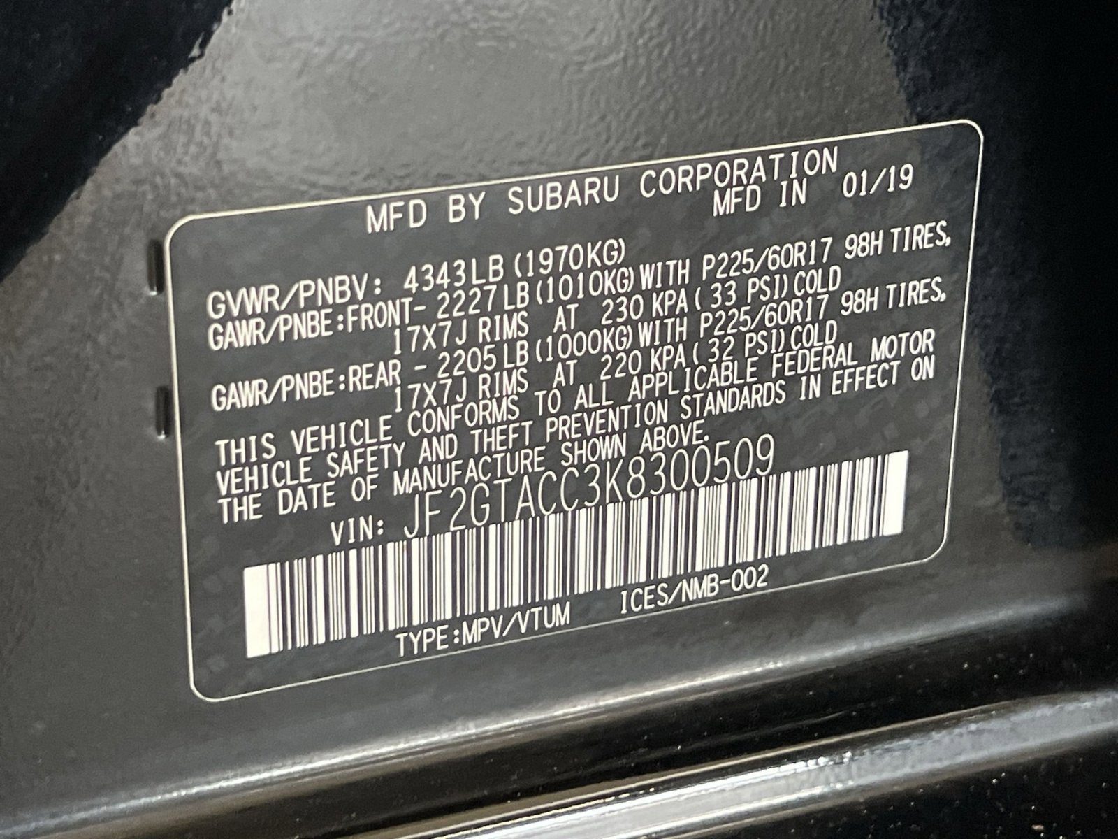 2019 Subaru Crosstrek 2.0i Premium